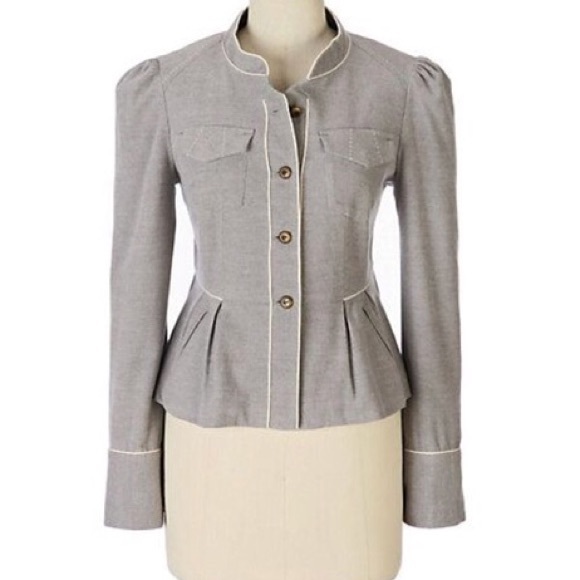 Anthropologie Jackets & Blazers - Anthro Taikonhu Gray High Line Peplum Jacket